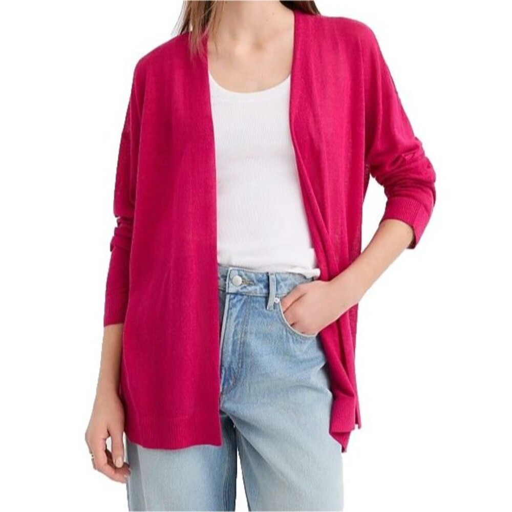 Loft Cardigan Sheer Open Hibiscus Bloom Classic Casual Size Medium